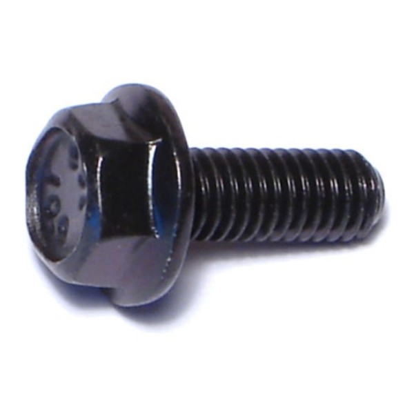 Midwest Fastener Class 10.9, M6-1.00 Flange Bolt, Black Phosphate Steel, 16 mm L, 10 PK 932923